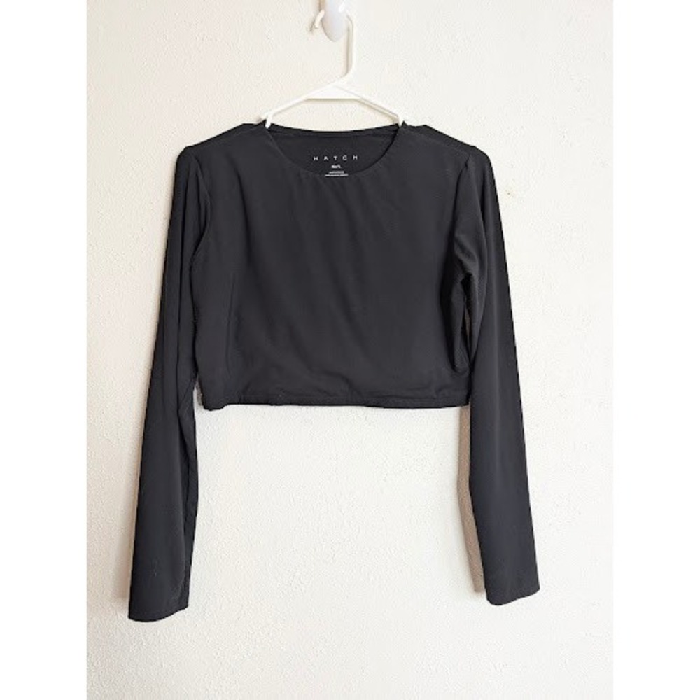Hatch Womens Maternity Long Sleeve L Black Bamboo Pregnant Stretch Casual Basic